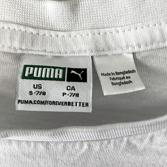 Puma White with Blue Logo Detail, Short Sleeve T Shirt. Size Small. - Picture 3 of 3